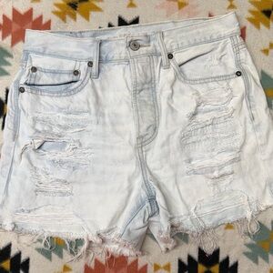American Eagle Outfitters Light Wash Distressed Jean Shorts